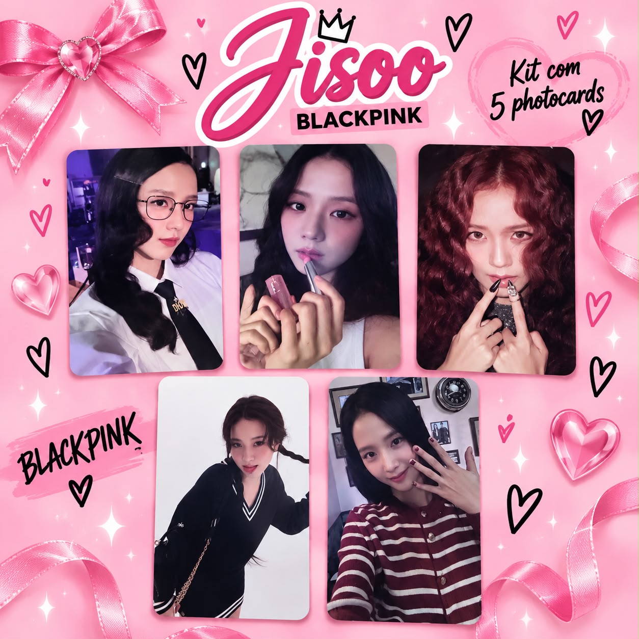Kit com 4 Photocards da Jisoo — BLACKPINK