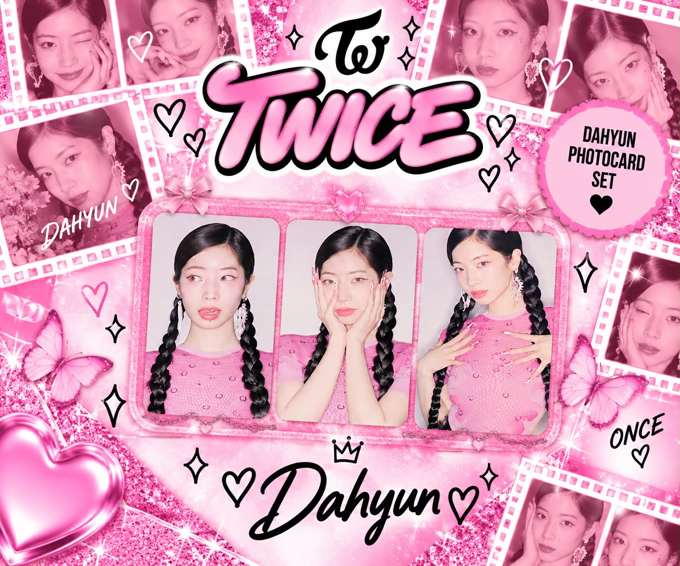 Set com 3 Photocards da Dahyun — TWICE