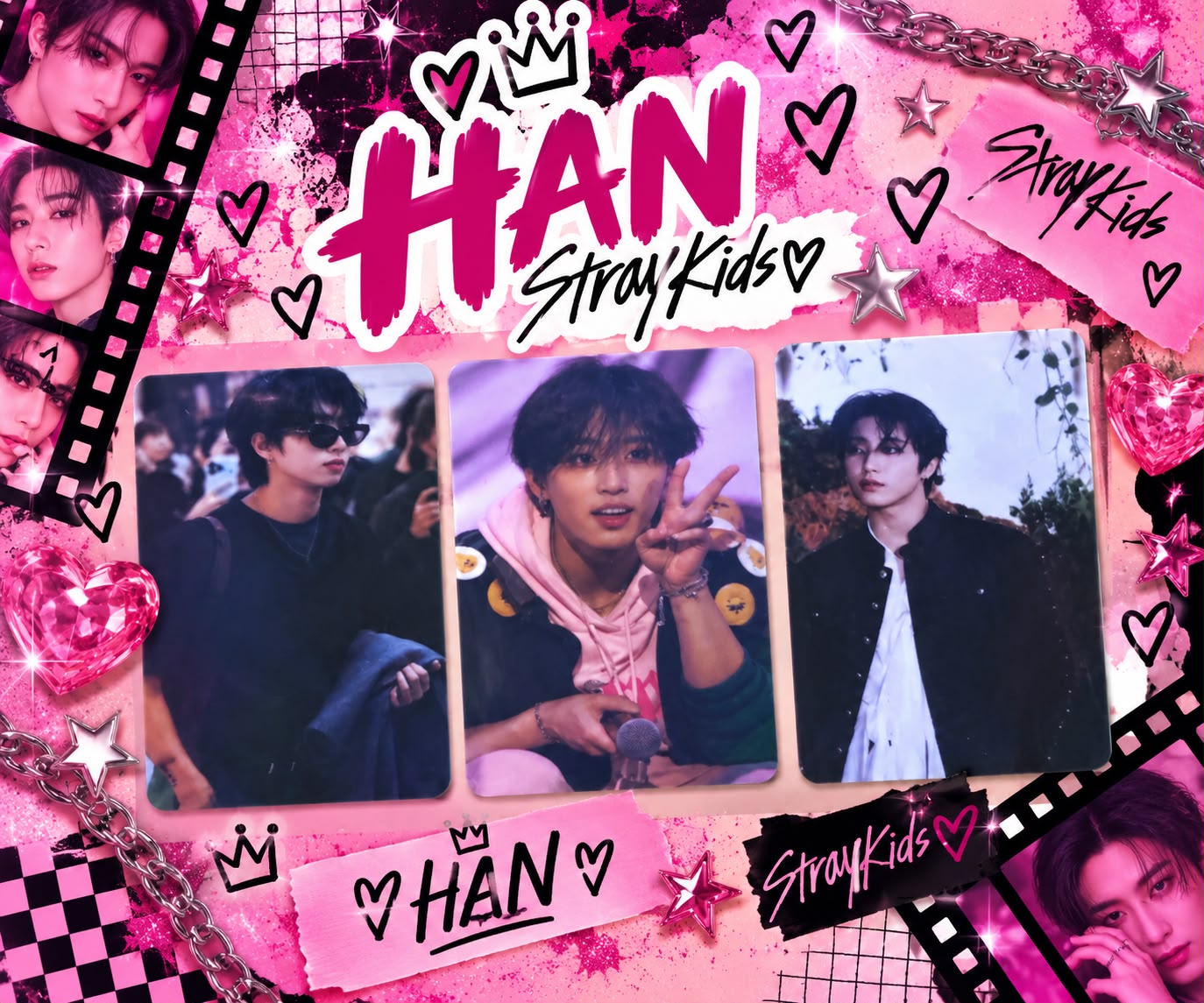 Kit com 3 Photocards do Han — Stray Kids1500