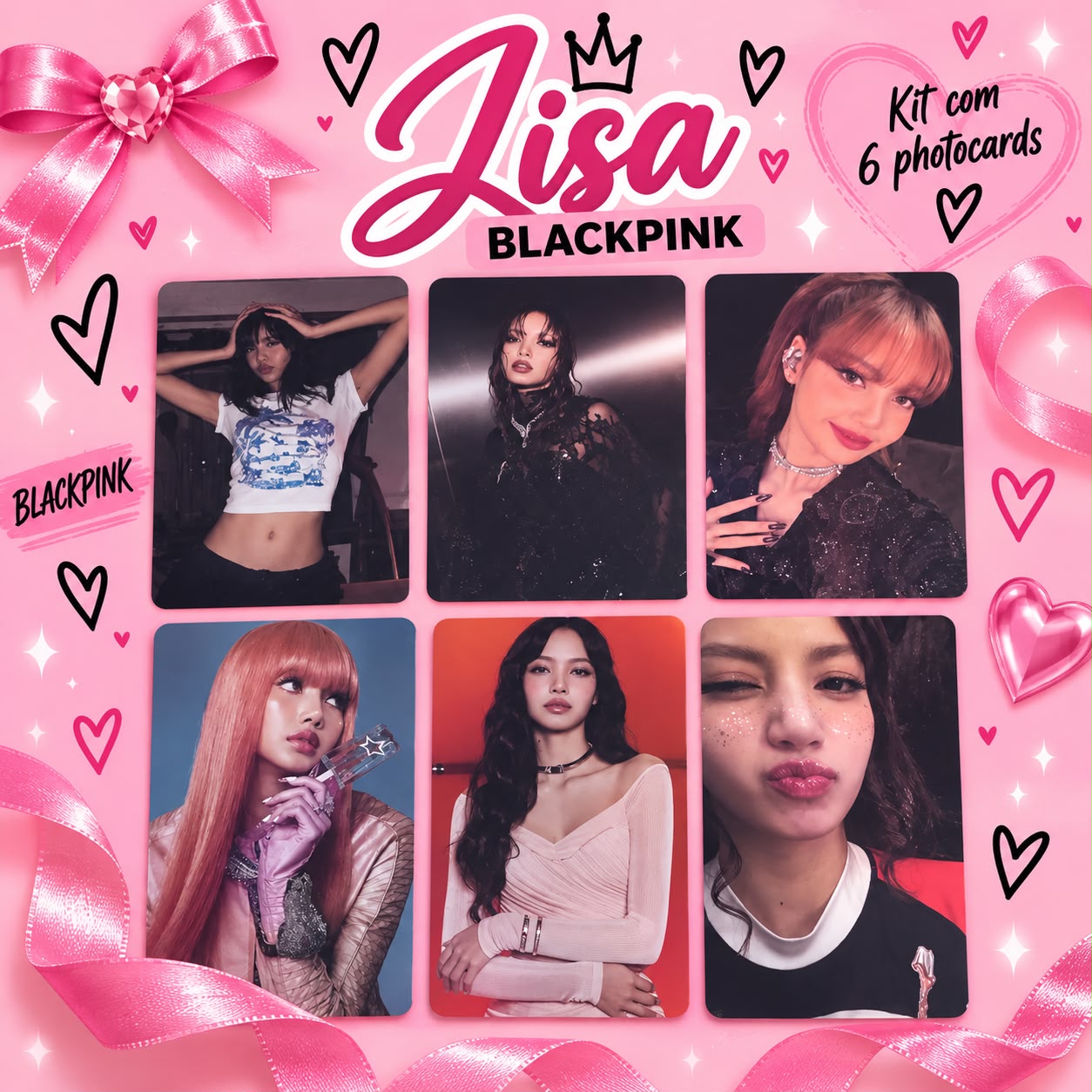 Kit com 6 Photocards da Lisa — BLACKPINK
