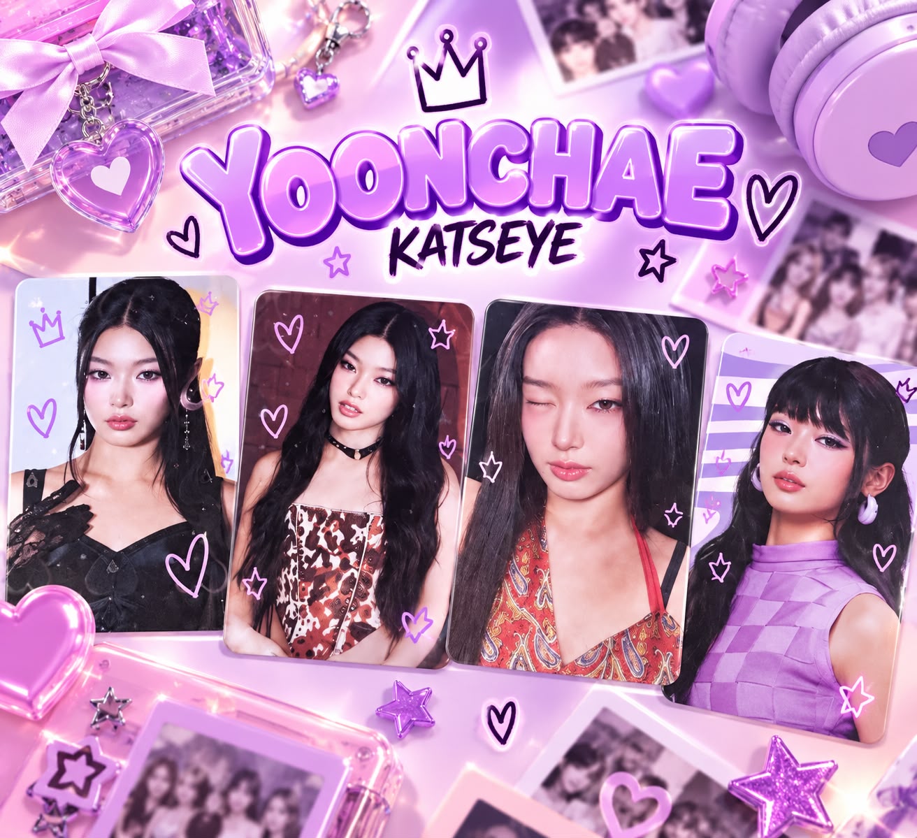 Kit com 4 Photocards da Yoonchae — KATSEYE