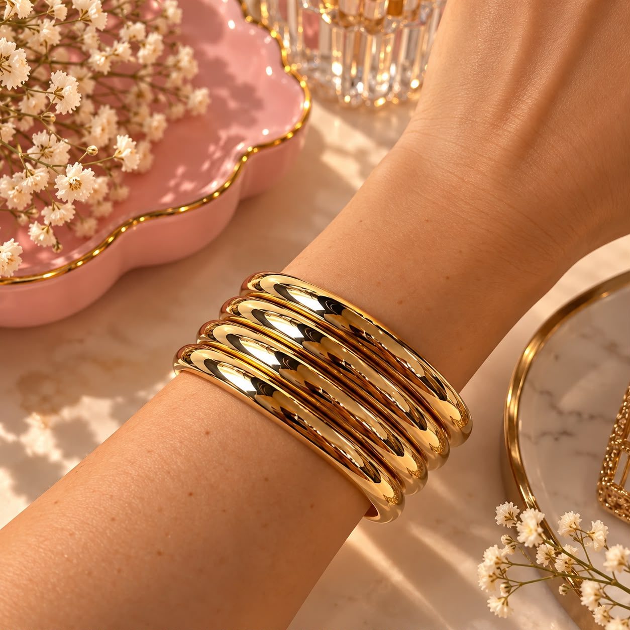 Dupla de Pulseiras Folheadas — Mana Jô ✨