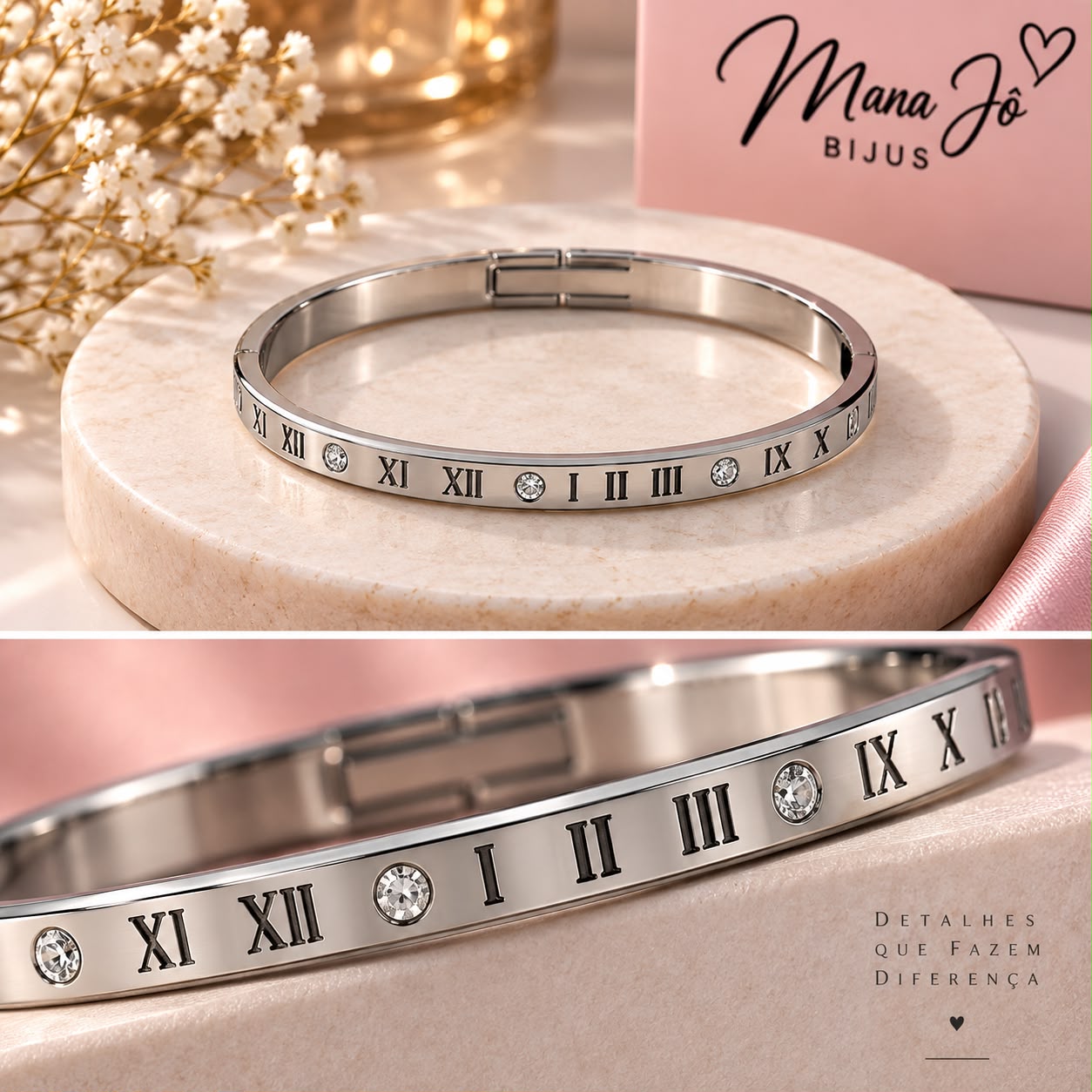 Bracelete Romano Aço inoxidavel