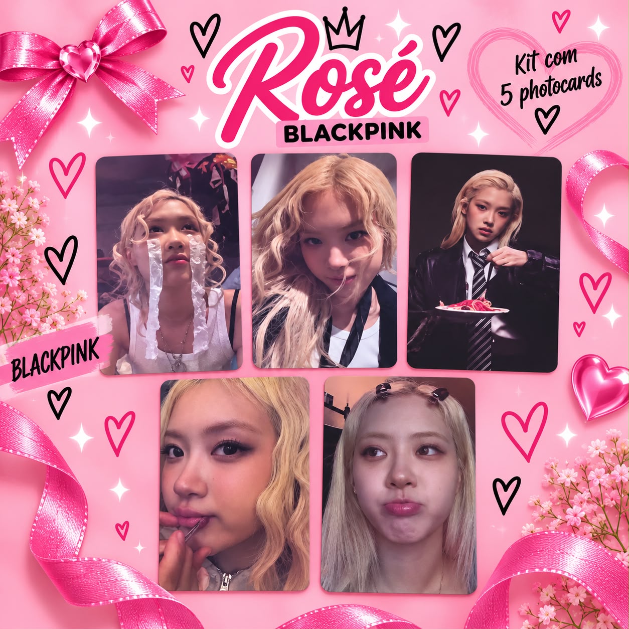 Kit com 5 Photocards da Rosé — BLACKPINK
