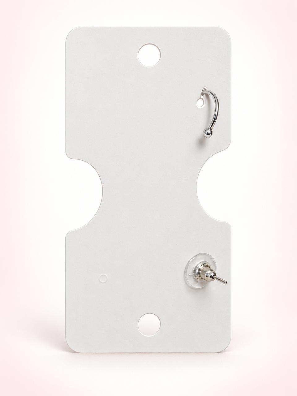 Brinco Ear Cuff Longo prateado com pedras unidade