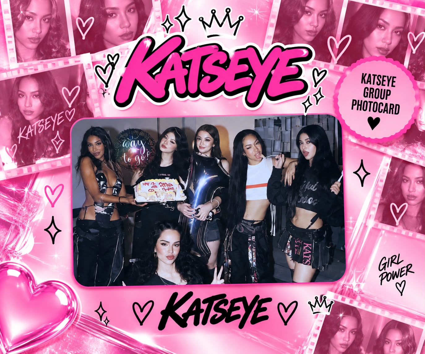 Photocard do Grupo KATSEYE — Look Preto