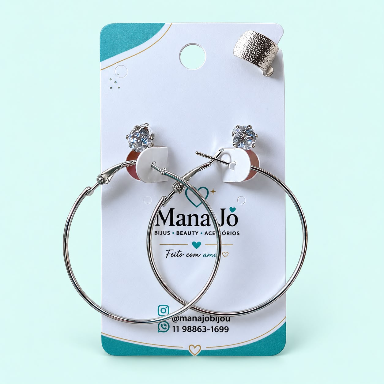 Kit Argola +brinco+piercing falso 