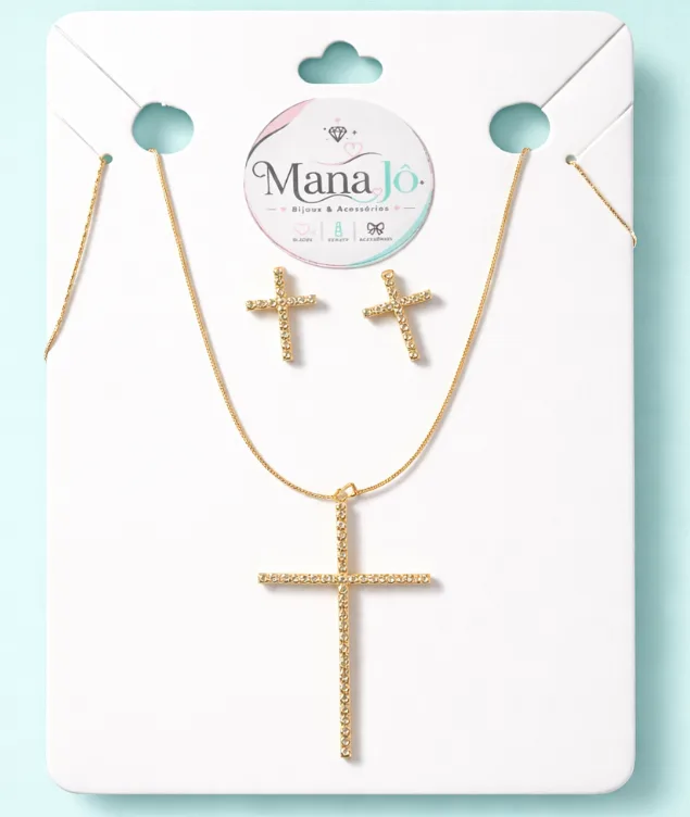 Conjunto de colar com cruz G