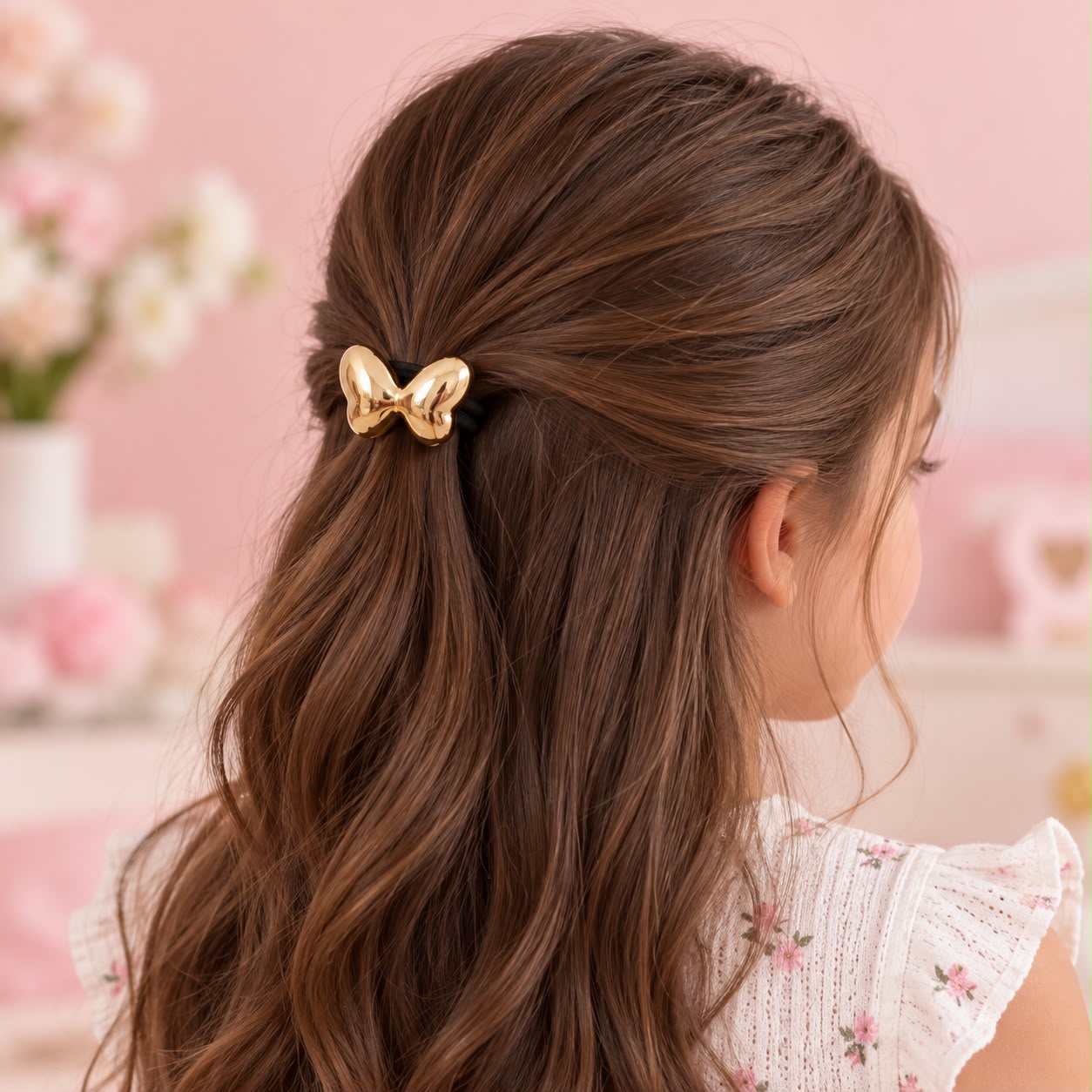Elastico de cabelo em metal florzinha