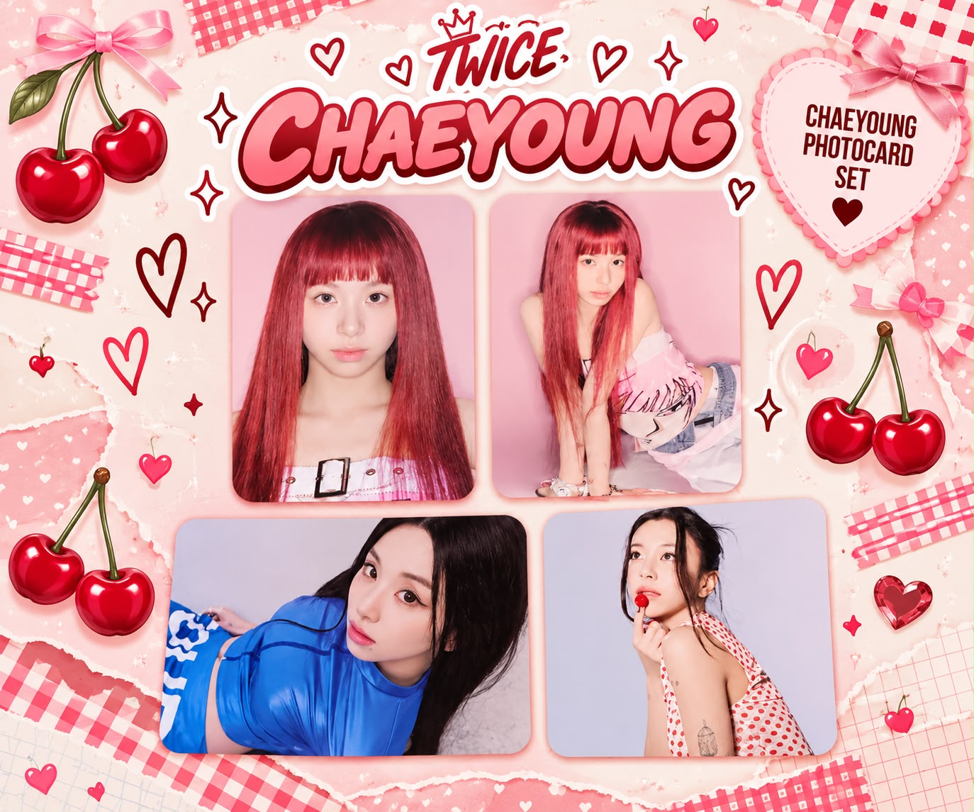 Set com 4 Photocards da Chaeyoung — TWICE