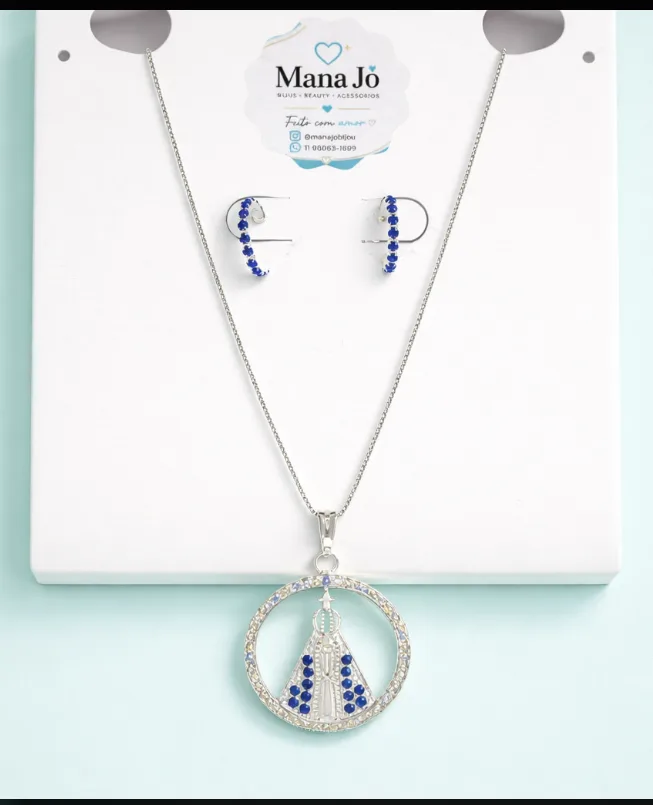 Conjunto Nossa Senhora Aparecida prateado