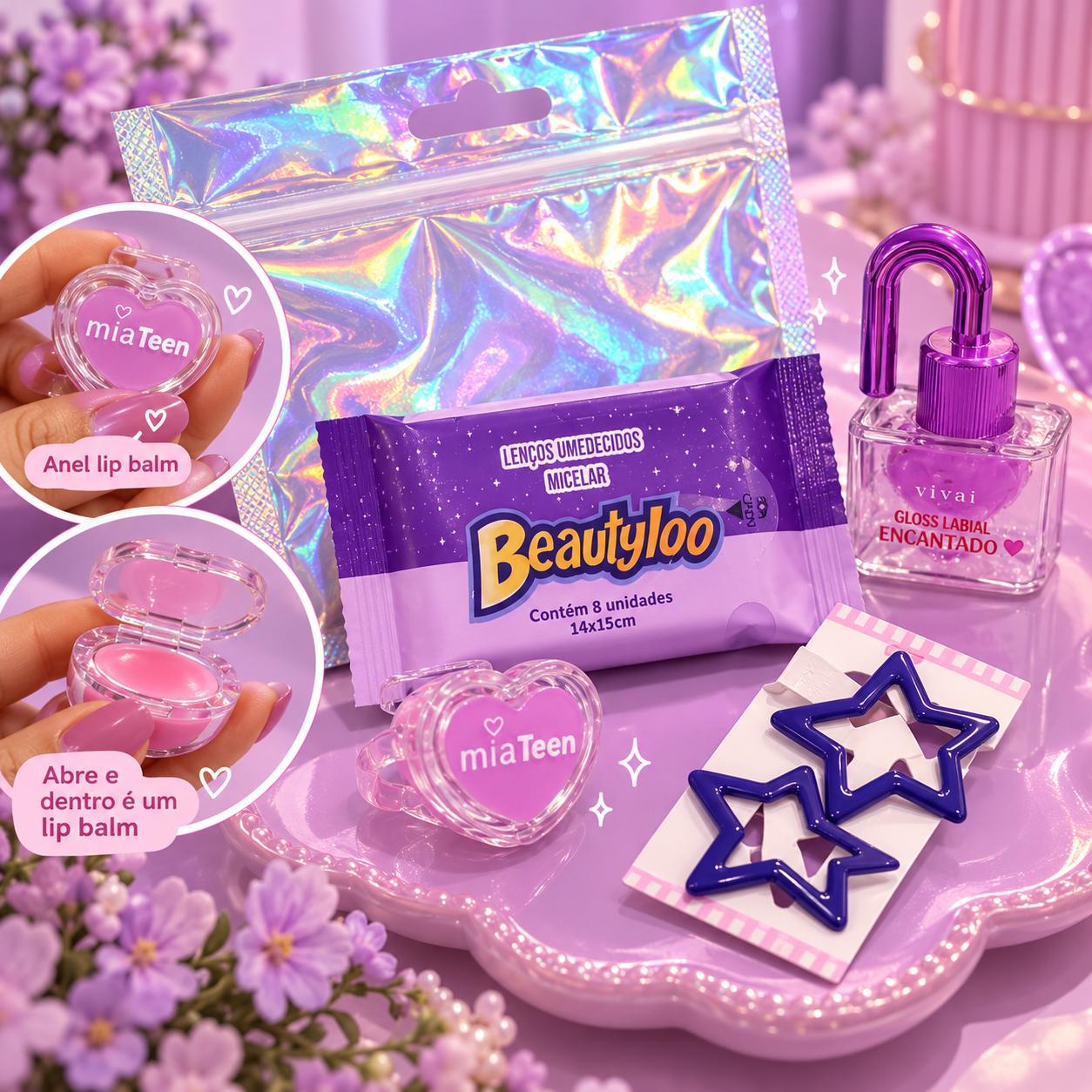 Kit Beauty Teen: charme e cuidado em tons de lilás