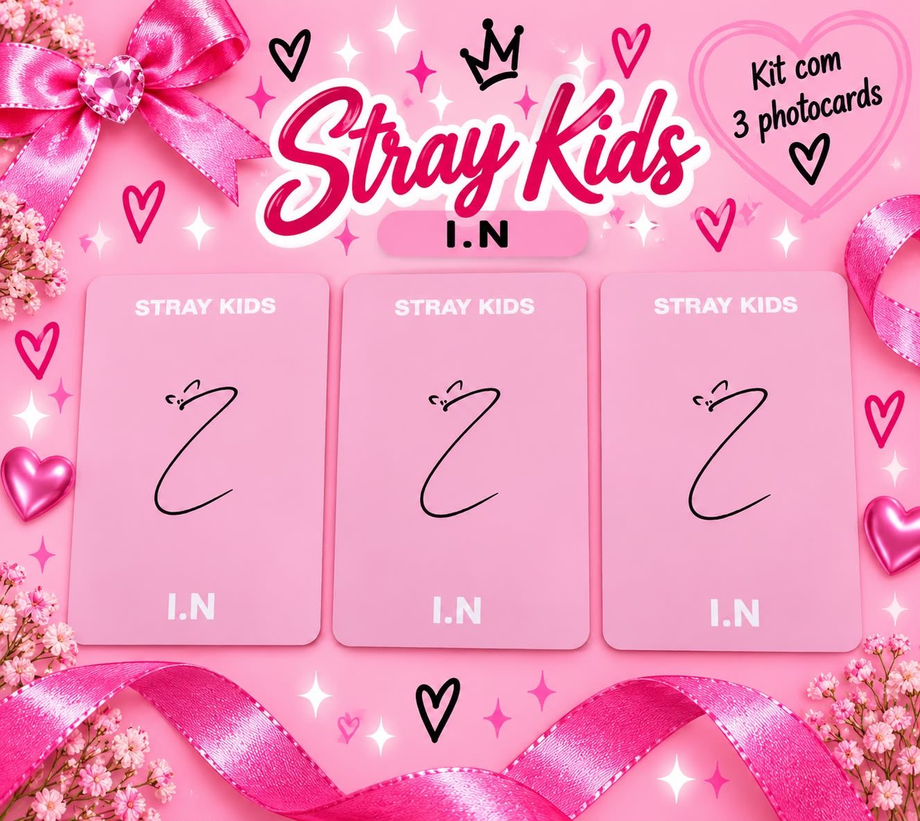 Kit com 3 Photocards do I.N — Stray Kids 💙
