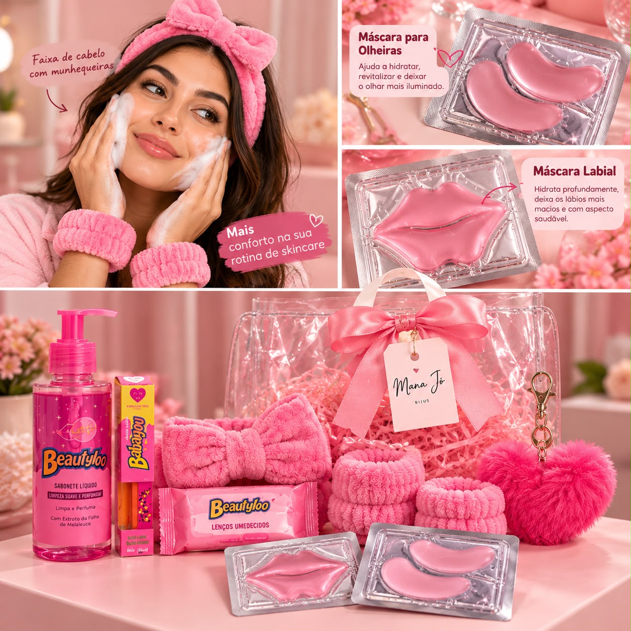 Kit Skincare Rosa: um momento de cuidado com muito charme
