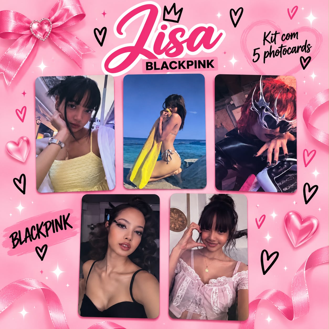 Kit com 5 Photocards da Lisa — BLACKPINK