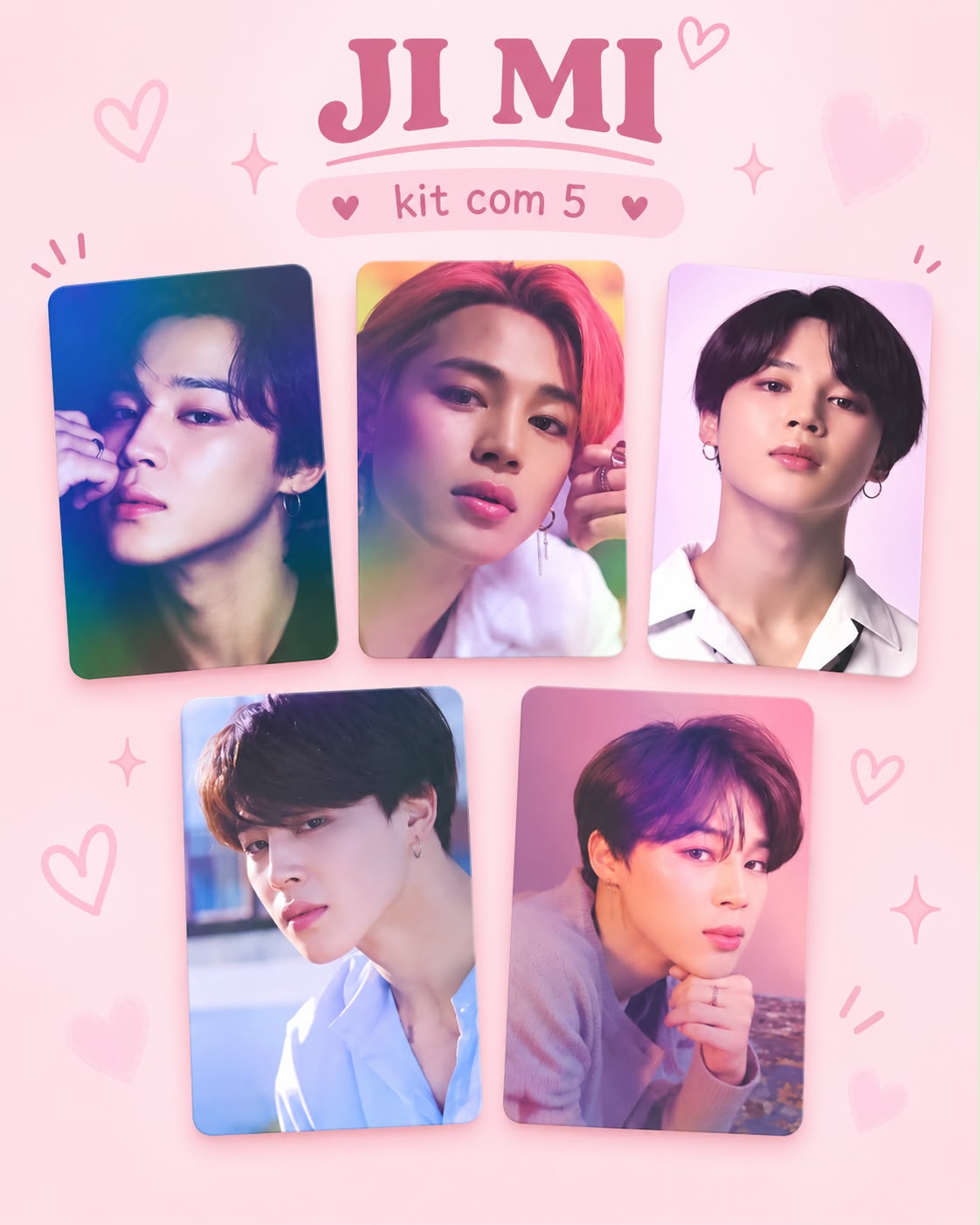 Kit com 3 Photocards do Jimin — BTS