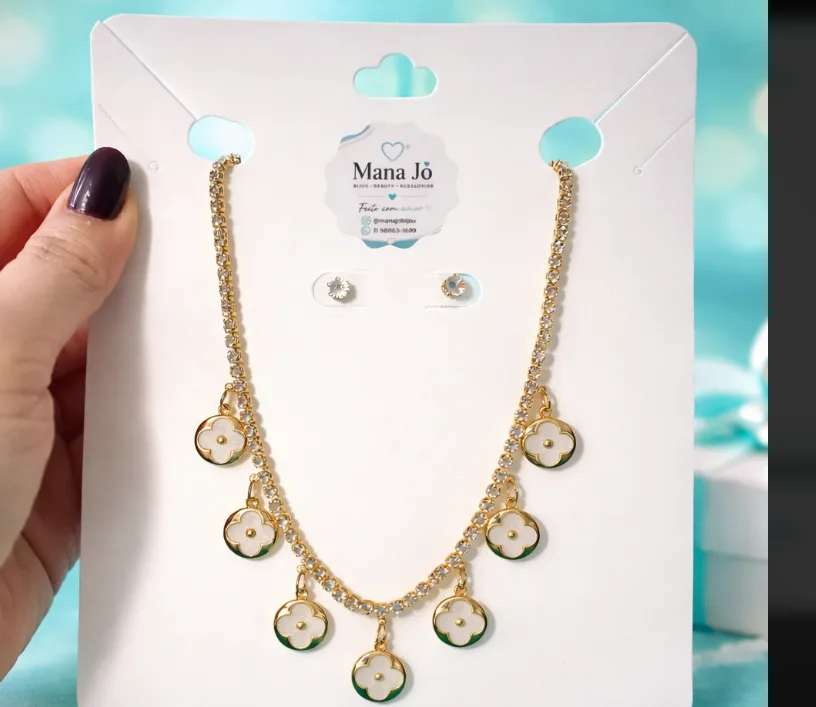 Riviera com elos inspiração L.V dourado