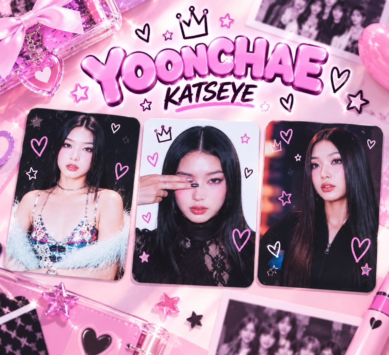 Kit com 3 Photocards da Yoonchae — KATSEYE