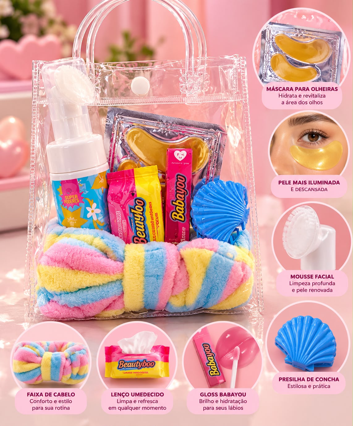 Kit Skincare Colorido: autocuidado prático e cheio de charme