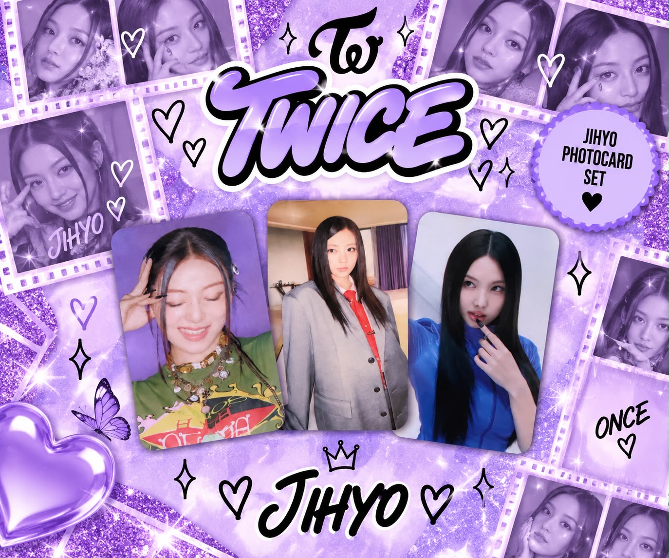 Set com 3 Photocards da Jihyo — TWICE