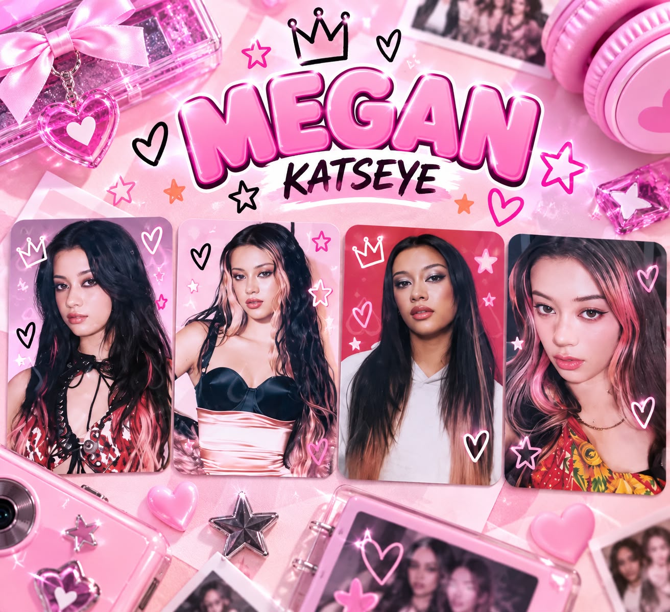 Kit com 4 Photocards da Megan — KATSEYE