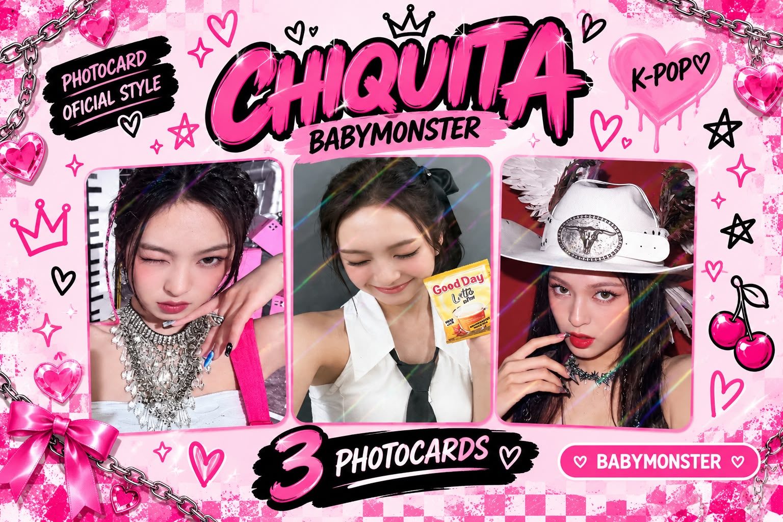 Kit com 3 Photocards da Chiquita — BABYMONSTER 💖