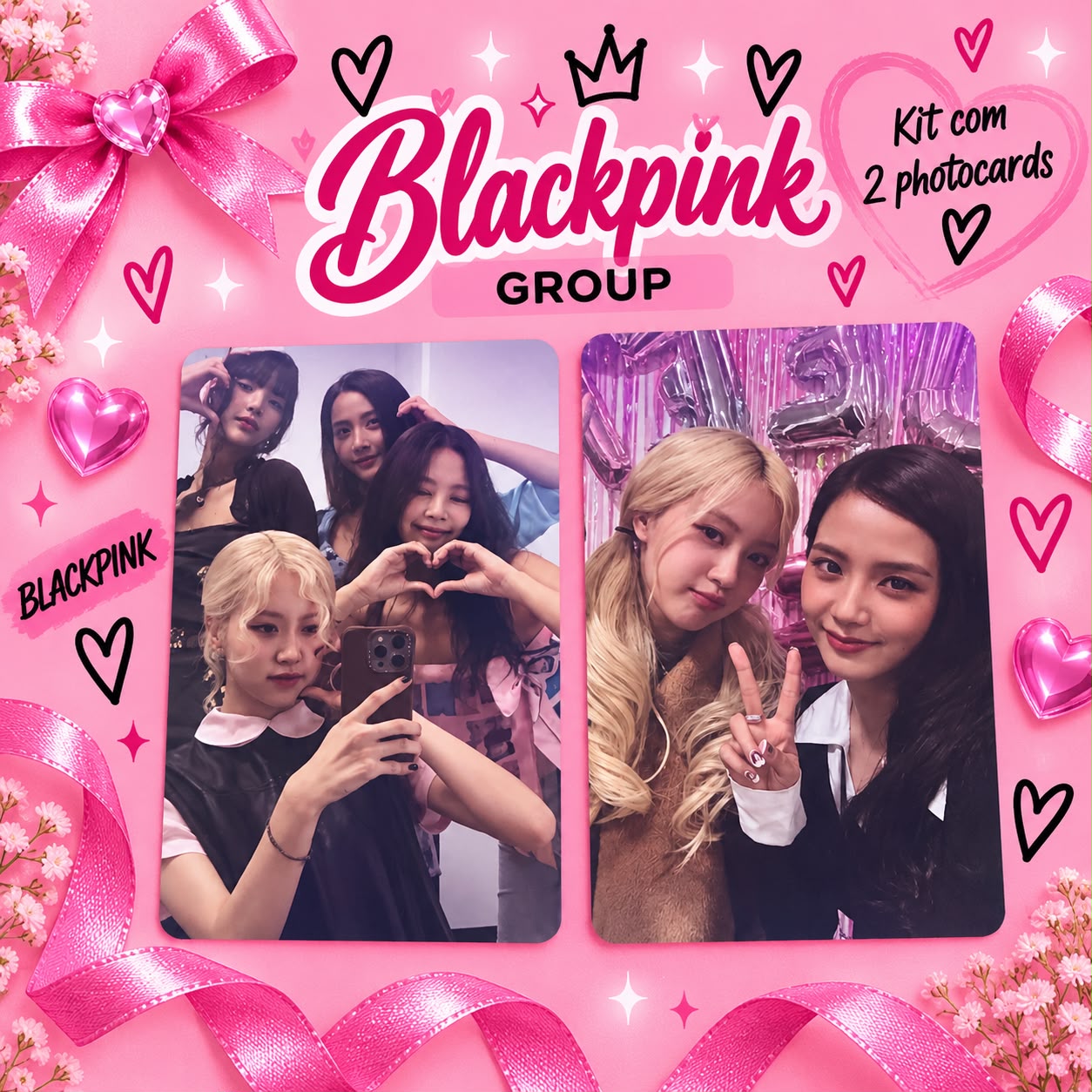 Kit com 2 Photocards do BLACKPINK