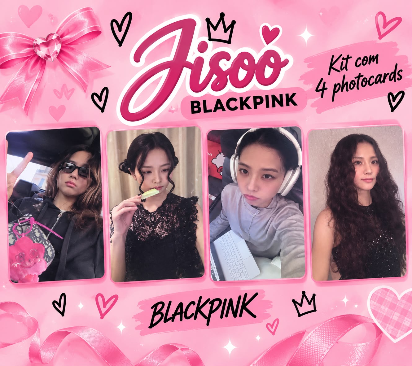 Kit com 4 Photocards da Jisoo — BLACKPINK