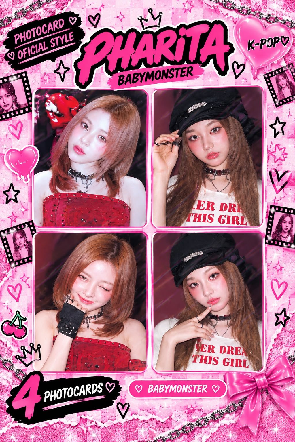 Kit com 4 Photocards da Pharita — BABYMONSTER 💖