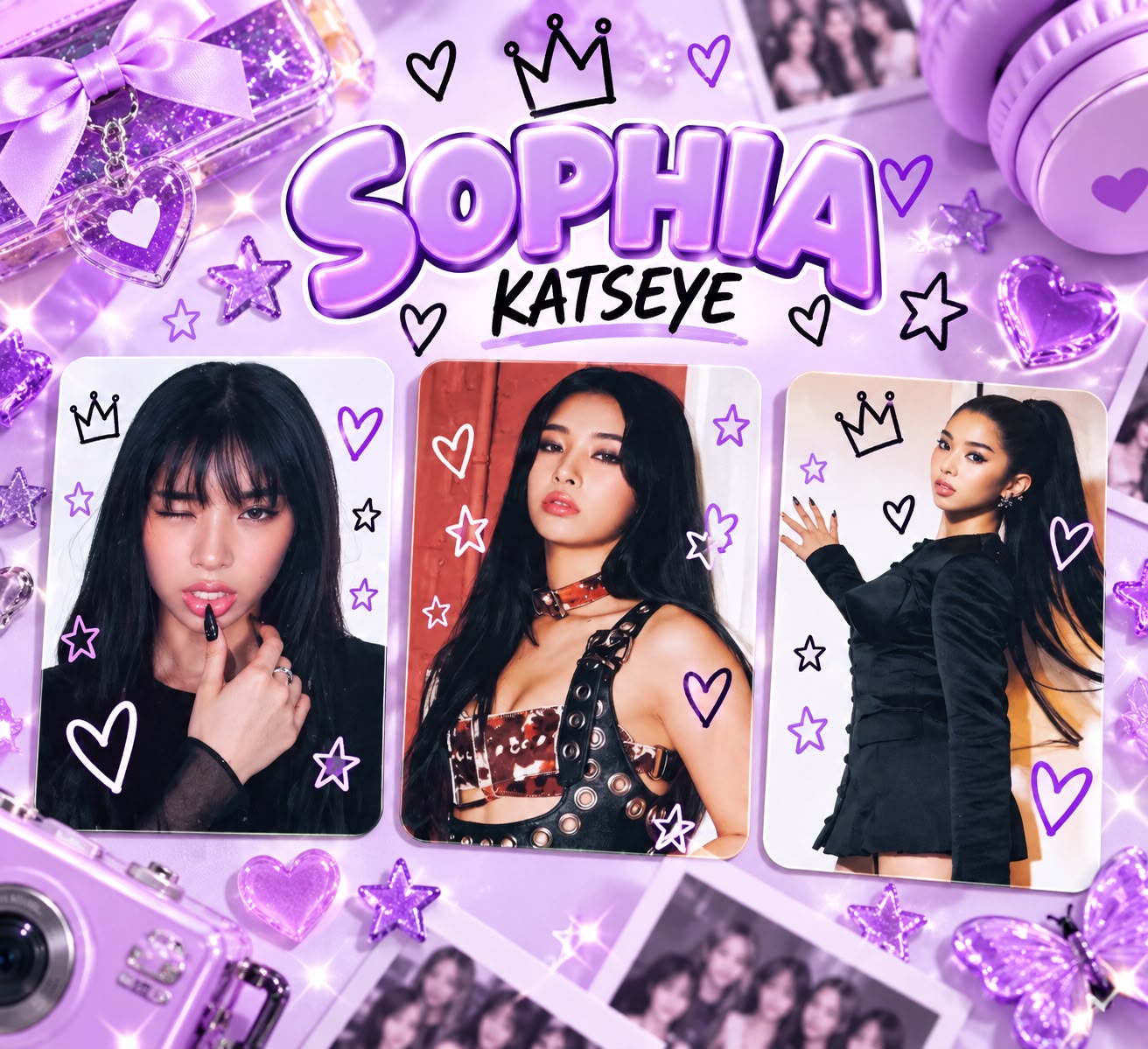 Kit com 3 Photocards da Sophia — KATSEYE