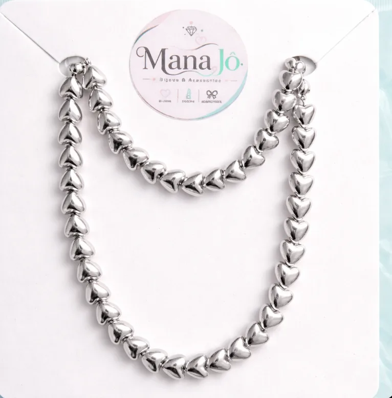 Conjunto colar e pulseira coração dourada