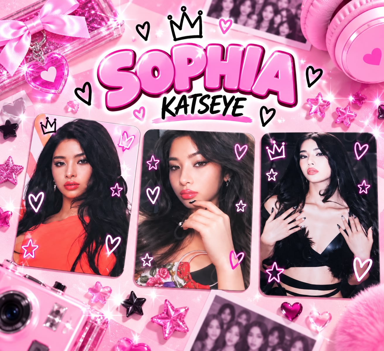 Kit com 3 Photocards da Sophia — KATSEYE