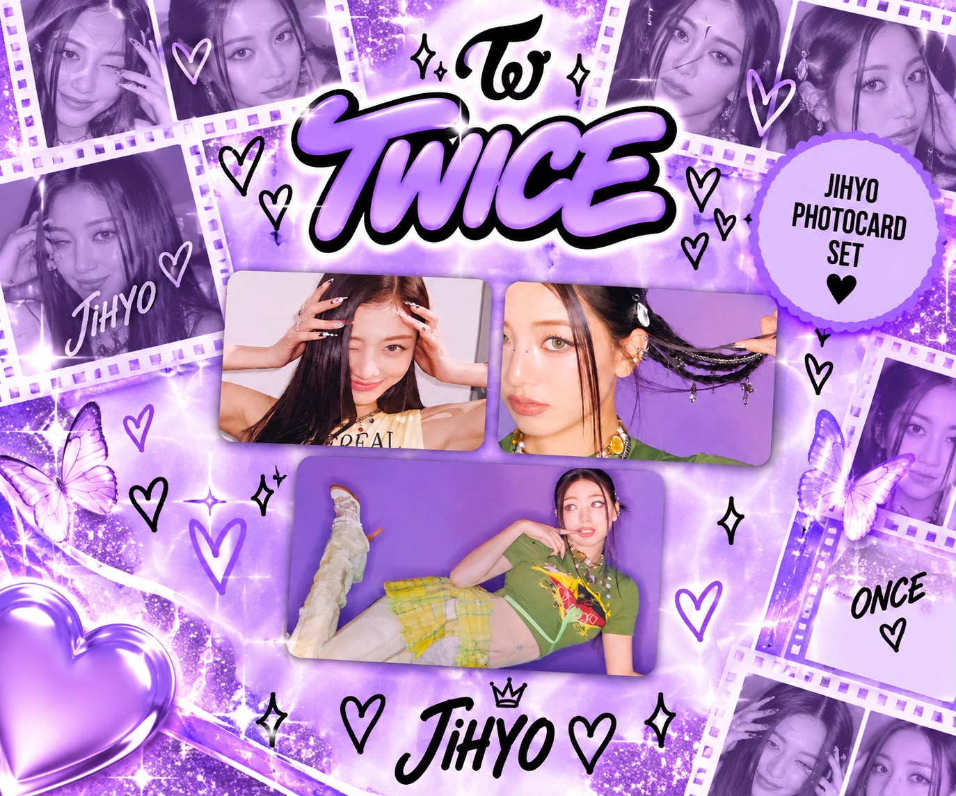 Set com 3 Photocards da Jihyo — TWICE