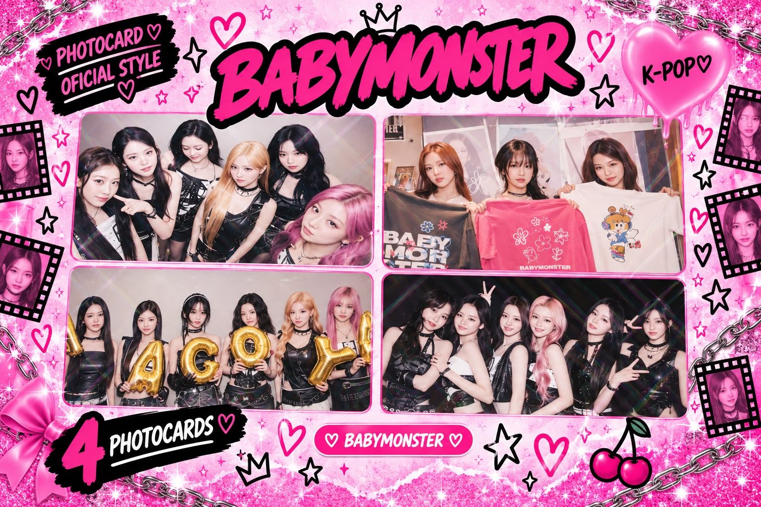 Kit com 4 Photocards do BABYMONSTER 💖