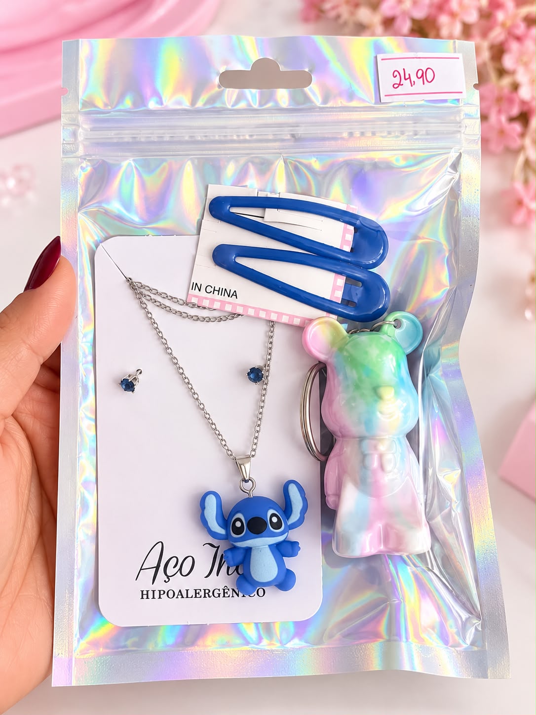 Kit Azul com Urso Tie-Dye