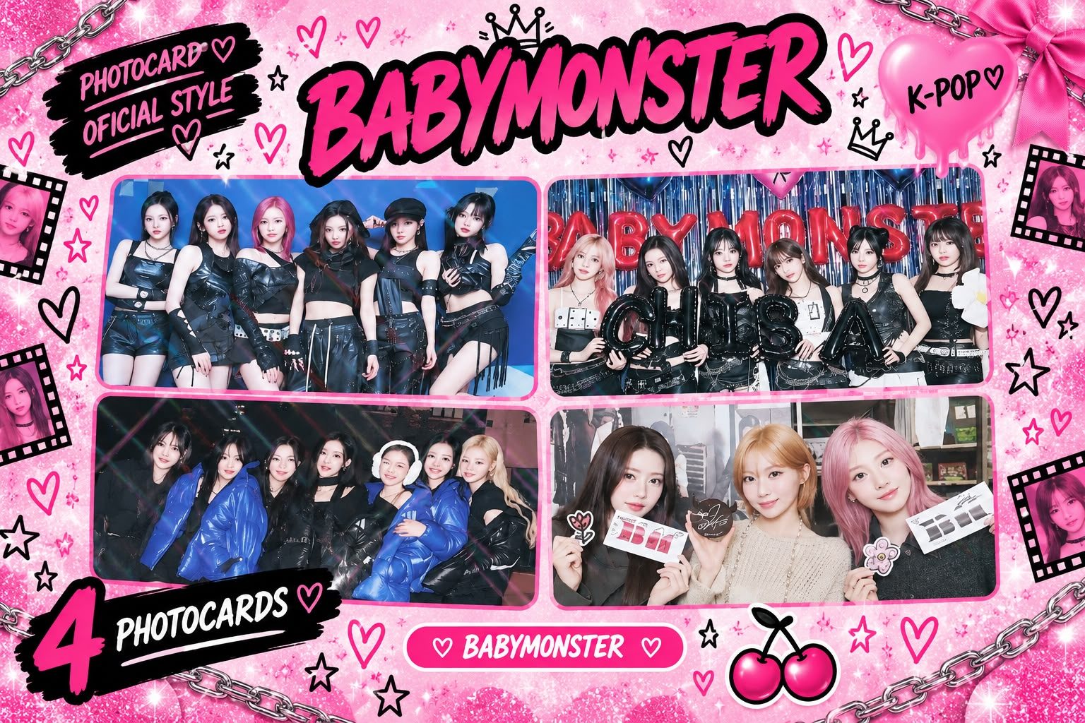 Kit com 4 Photocards do BABYMONSTER 💖