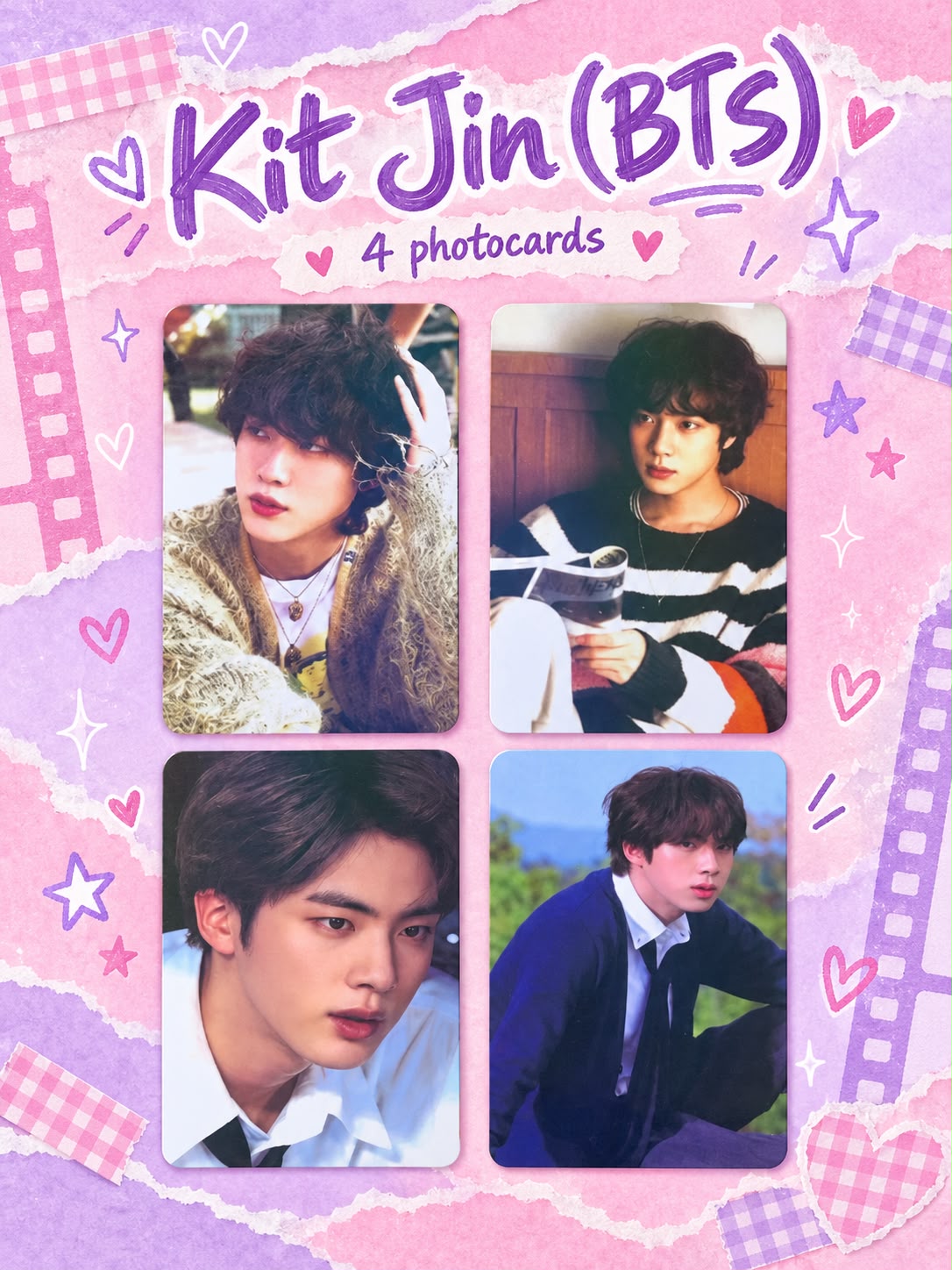 Kit com 3 Photocards do RM — BTS