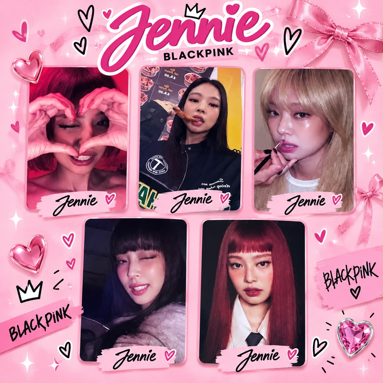 Kit com 5 Photocards da Jennie — BLACKPINK